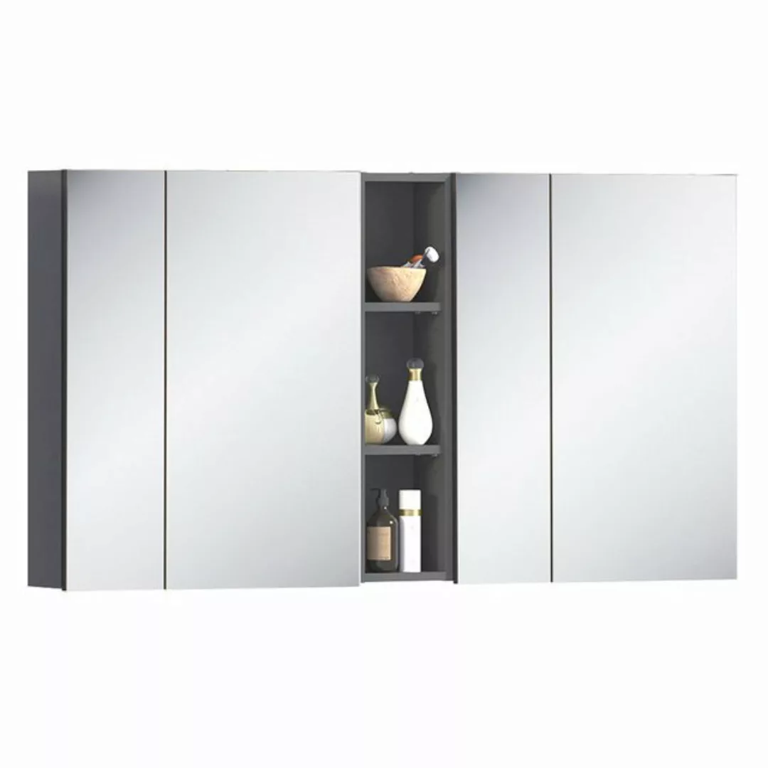 Lomadox Badezimmer Spiegelschrank 140 cm breit MODENA-56 in anthrazit, B/H/ günstig online kaufen