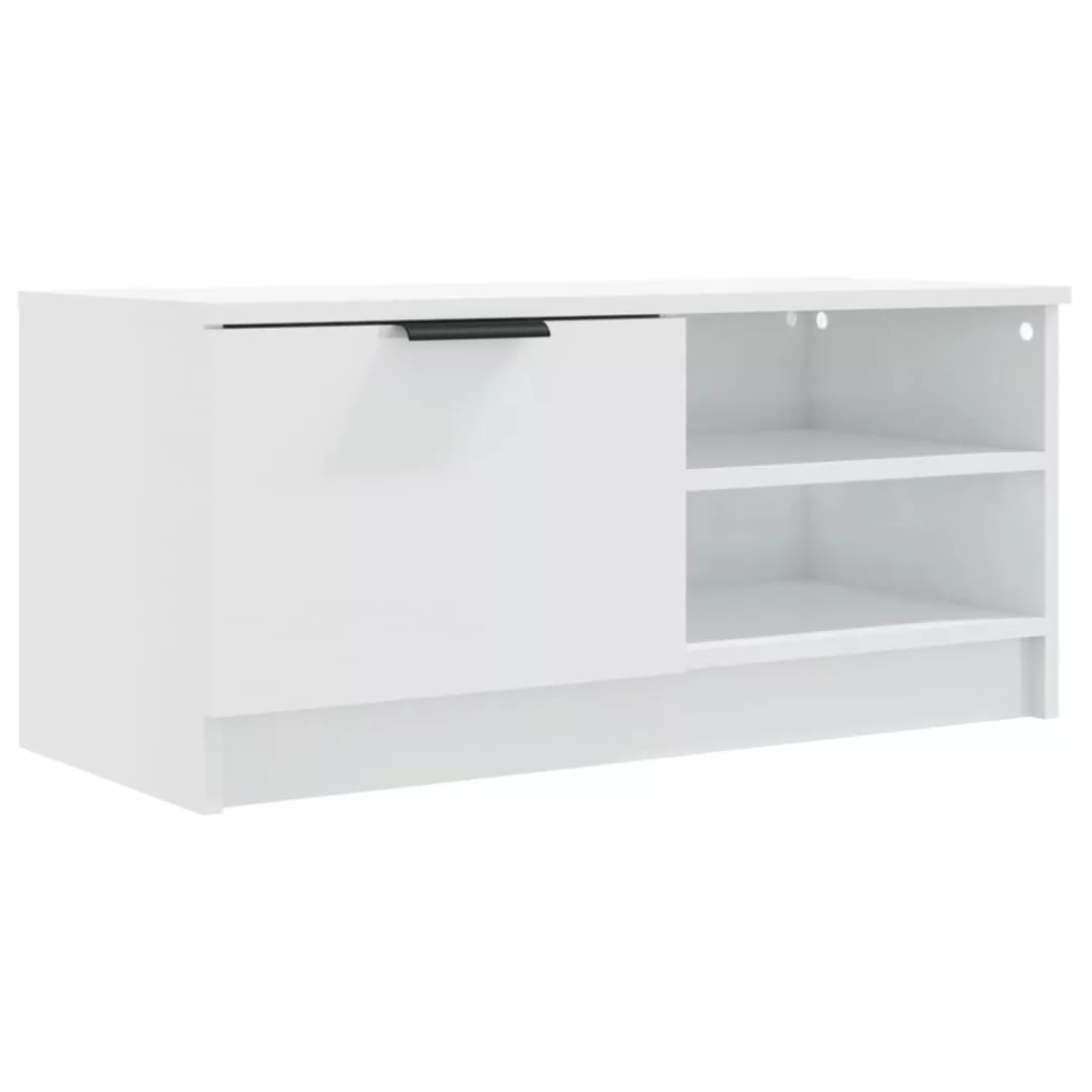 Vidaxl Tv-schrank Hochglanz-weiß 80x35x36,5 Cm Holzwerkstoff günstig online kaufen