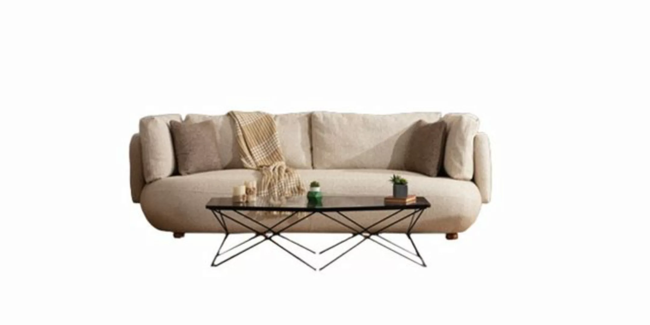 Xlmoebel 3-Sitzer Designer 3-Sitzer Couch in Hellbeige für das Wohnzimmer, günstig online kaufen