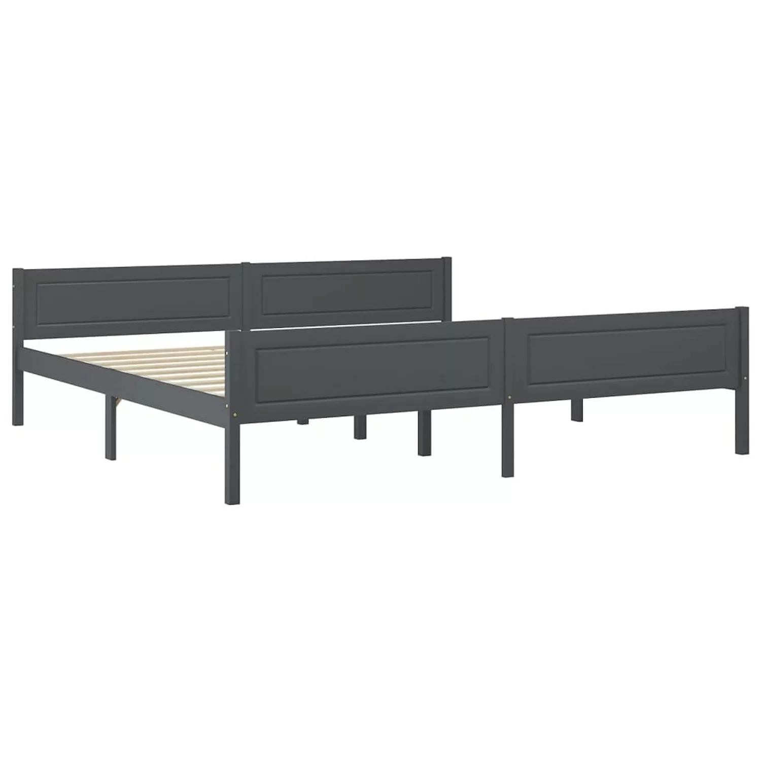 Massivholzbett Kiefer Grau 200x200 Cm günstig online kaufen