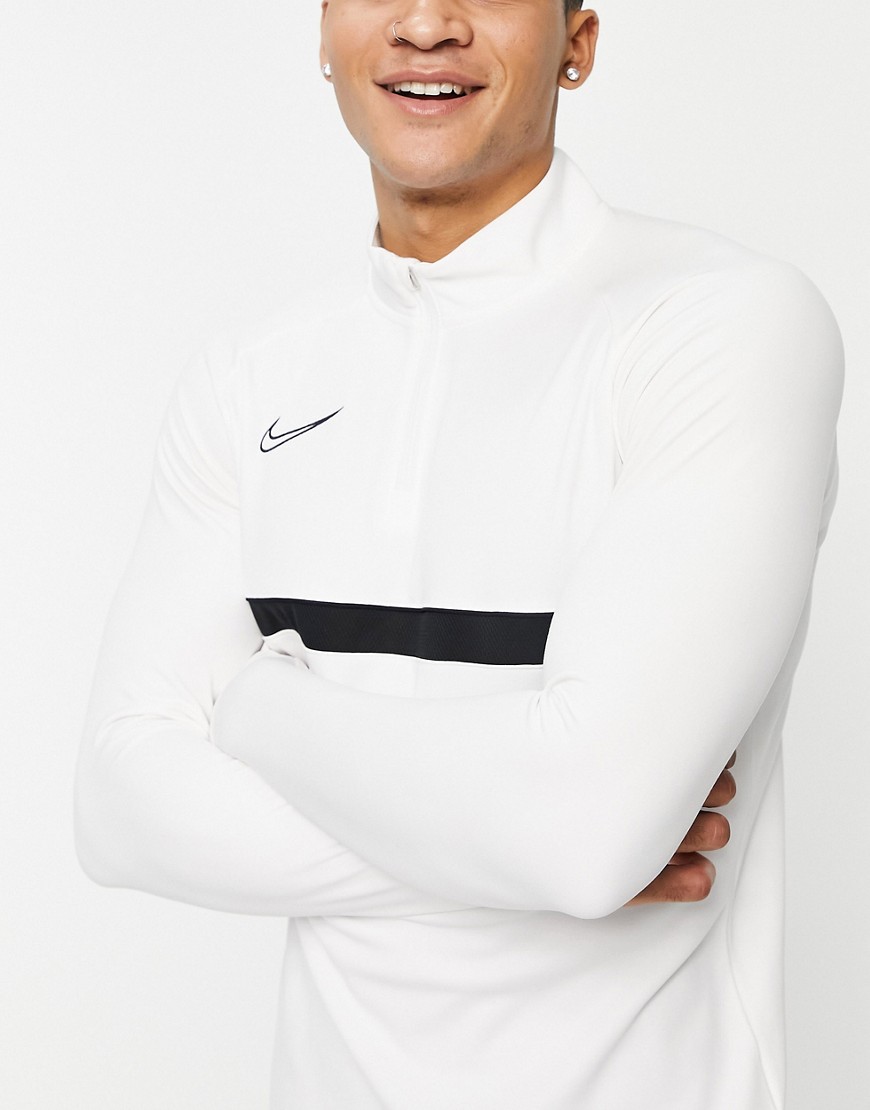 Nike Football – Academy – Trainingsoberteil in Weiß und Schwarz mit kurzem günstig online kaufen