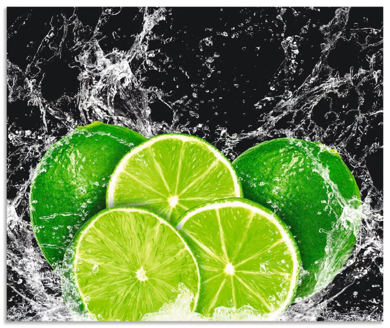 Artland Küchenrückwand "Limone mit Spritzwasser", (1 tlg.), Alu Spritzschut günstig online kaufen