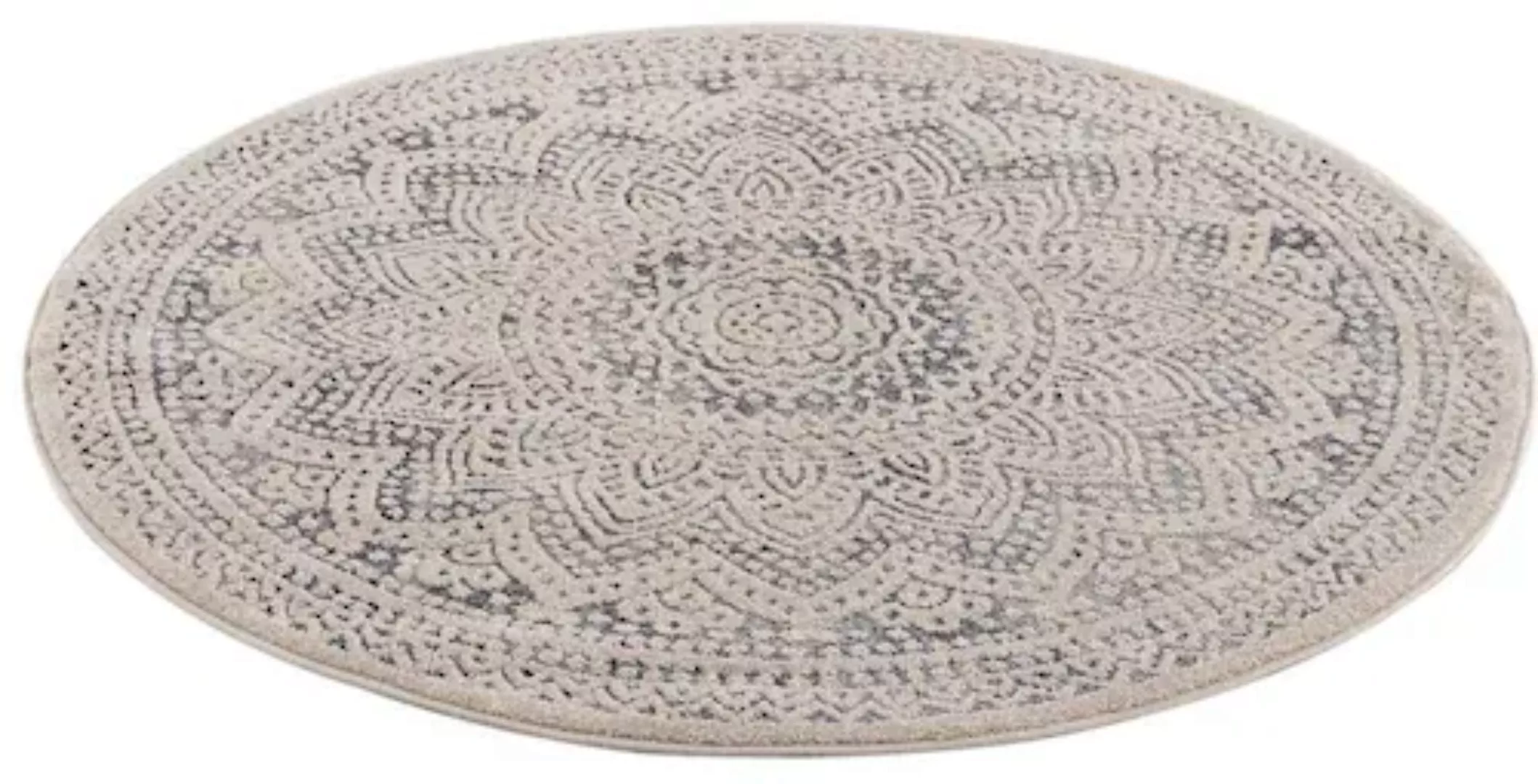 Carpet City Teppich »Art 1652«, rund, 7 mm Höhe, Kurzflor, Ornamenten-Muste günstig online kaufen