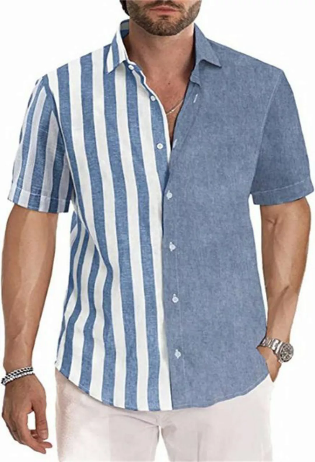 UNAUDY Strandshirt strandshirt-Freizeithemd für Herren, kurzärmelig günstig online kaufen