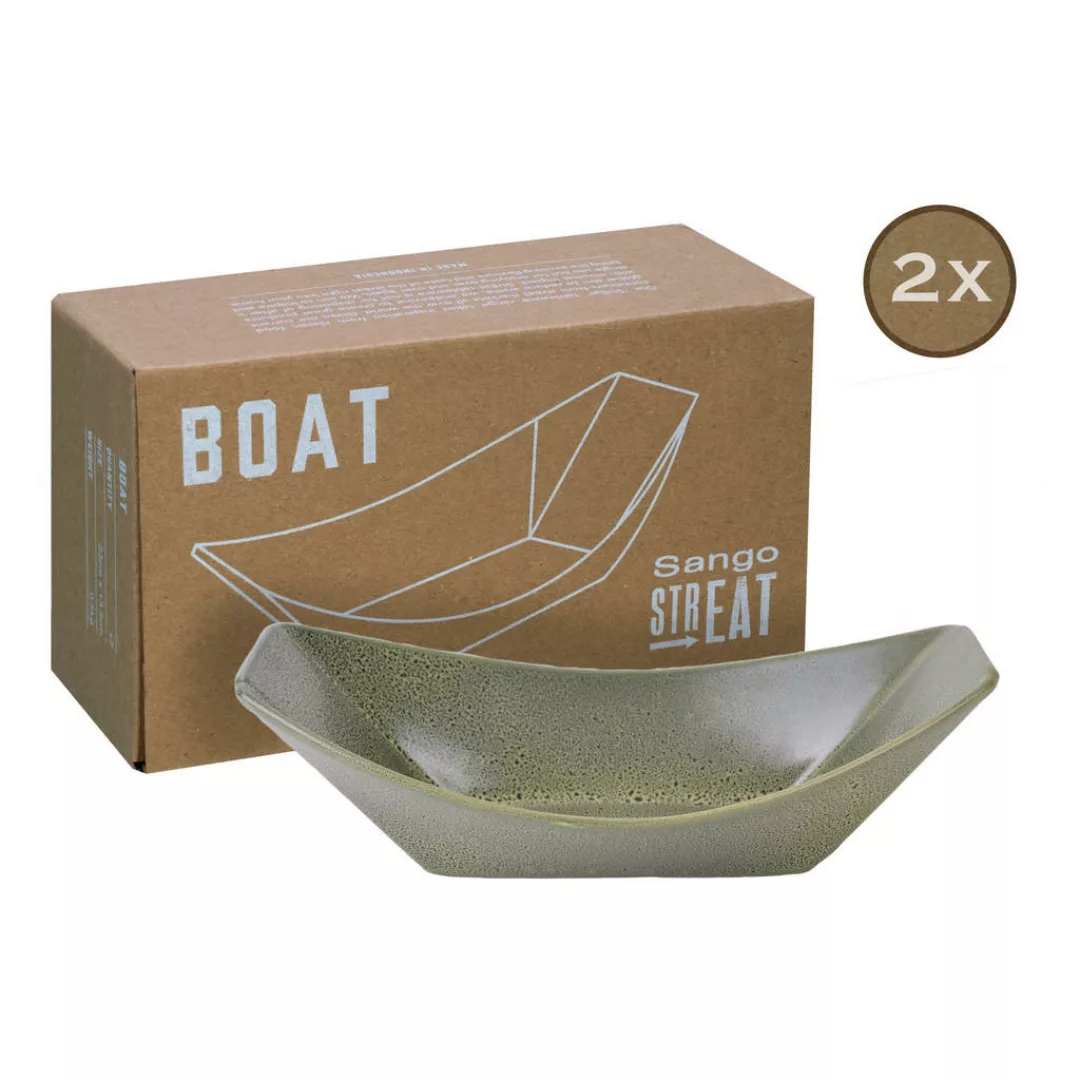 CreaTable Servierset Streat Boat grün Steinzeug günstig online kaufen