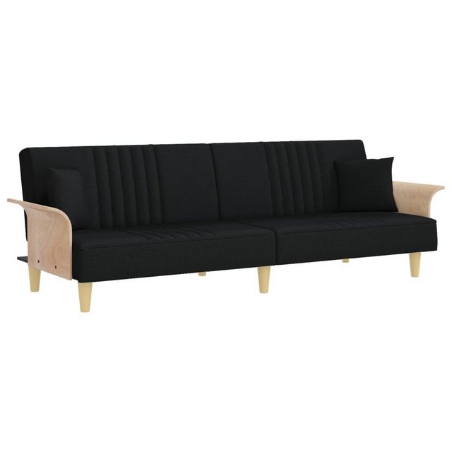 vidaXL Sofa Schlafsofa mit Armlehnen Schwarz Stoff Schlafcouch günstig online kaufen