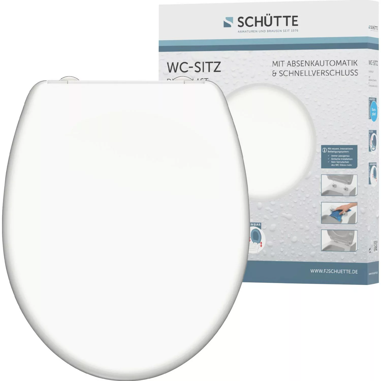 Schütte WC-Sitz White Duroplast mit Absenkautomatik & Schnellverschluss günstig online kaufen