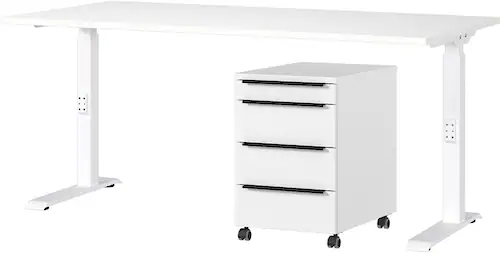 GERMANIA Büromöbel-Set "Mailand", 2-teiliges Set: Schreibtisch + Rollcontai günstig online kaufen