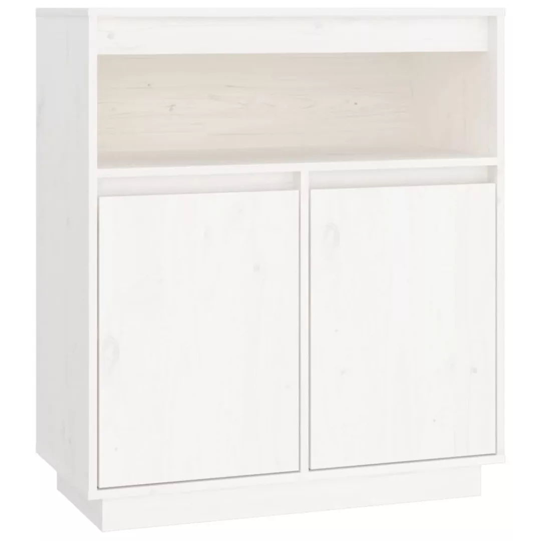 Vidaxl Sideboard Weiß 70x34x80 Cm Massivholz Kiefer günstig online kaufen