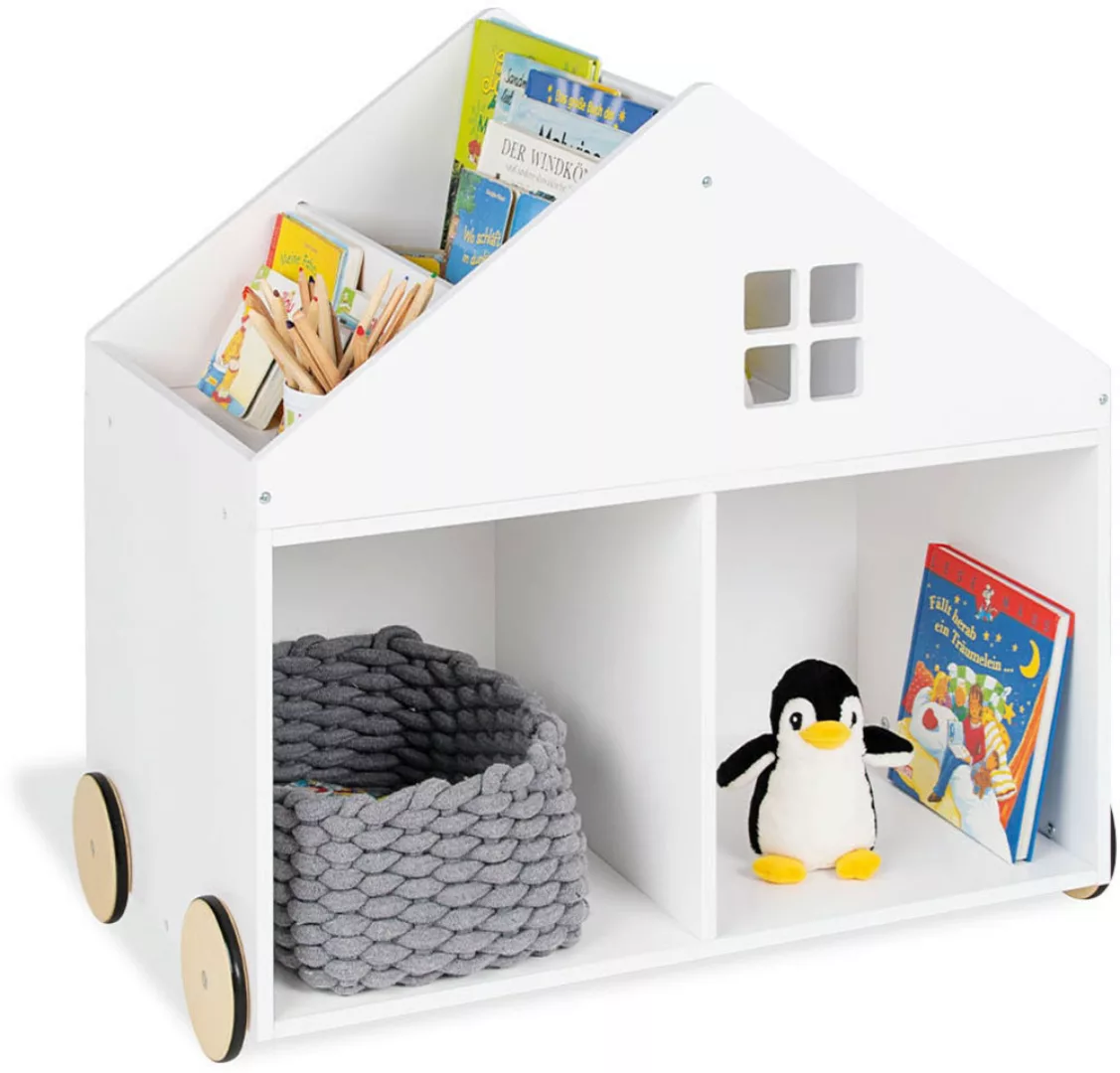 Pinolino® Kinderregal »Hus«, mit Holzrädern FSC®-Holz aus gewissenhaft bewi günstig online kaufen