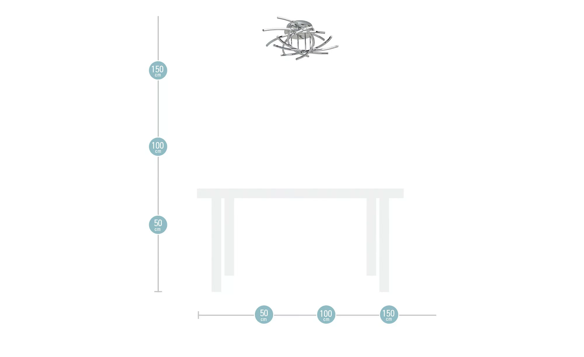 Meisterleuchten LED-Deckenleuchte, chrom ¦ silber ¦ Maße (cm): H: 20  Ø: 59 günstig online kaufen