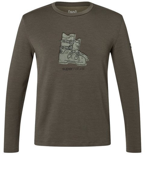 SUPER.NATURAL Sweatshirt für Herren, Merino LETS SHOE BRUSH LS Ski Motiv, a günstig online kaufen