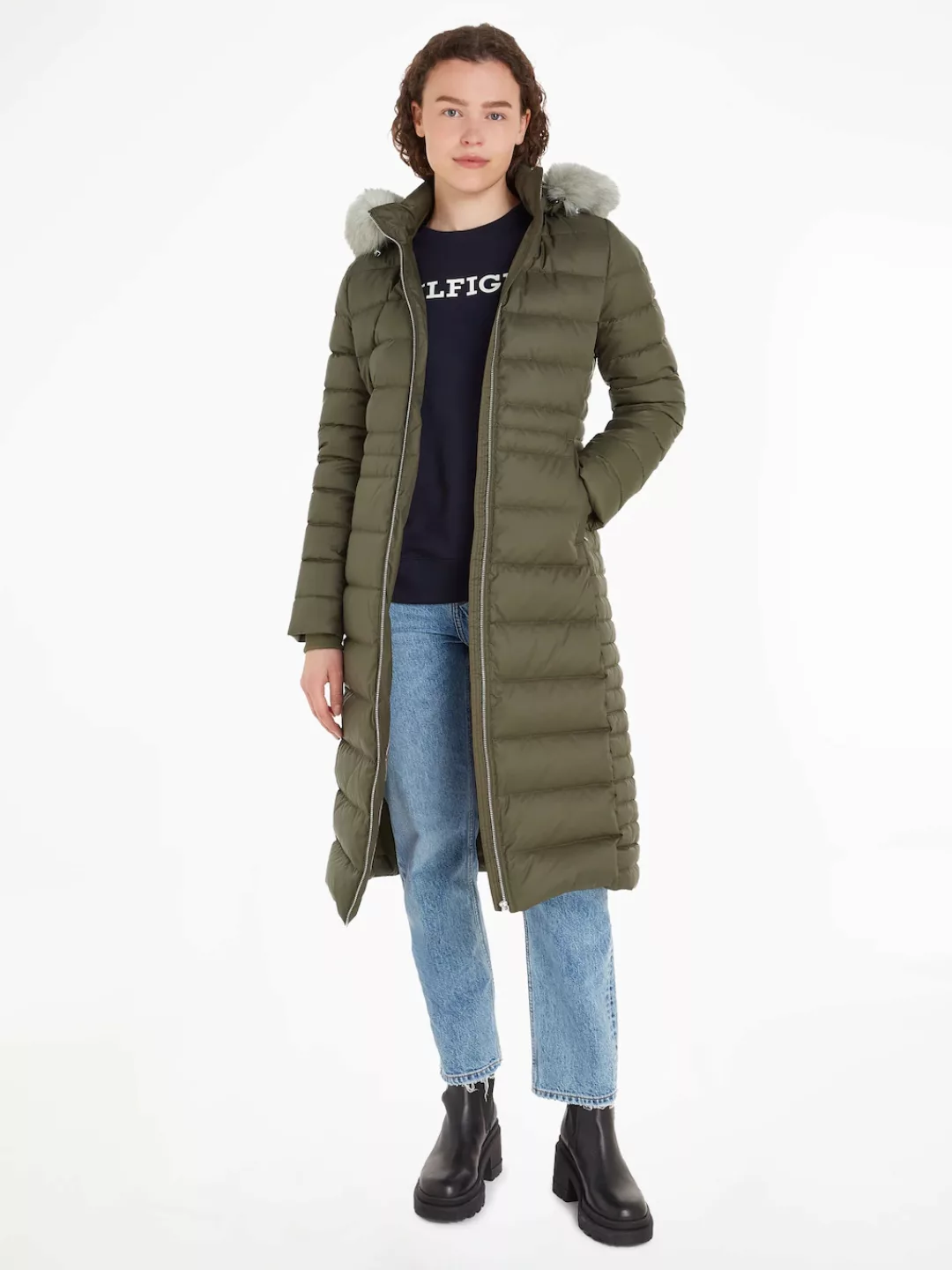 Tommy Hilfiger Daunenmantel TYRA DOWN MAXI WITH FUR mit Stehkragen günstig online kaufen