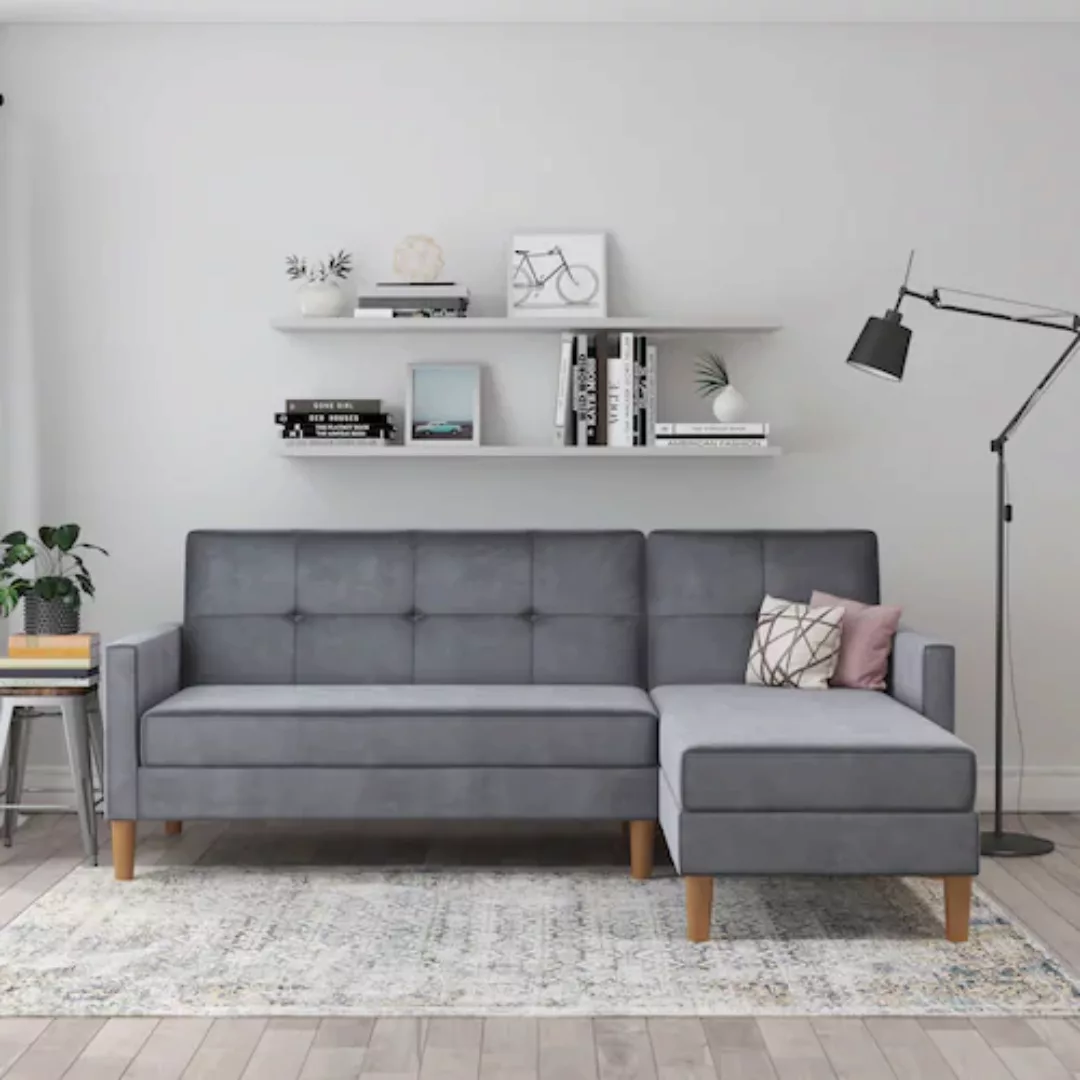 Dorel Home Ecksofa »Lilly, L-Form,«, mit Bett-Funktion, Recamiere beidseiti günstig online kaufen