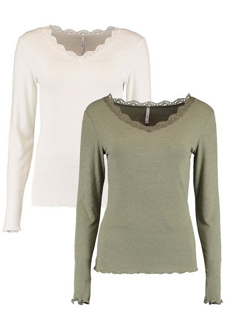 HaILY’S T-Shirt Langarm Shirt 2-er Set Spitzen Top Fi44ona (2-tlg) LS V TP günstig online kaufen