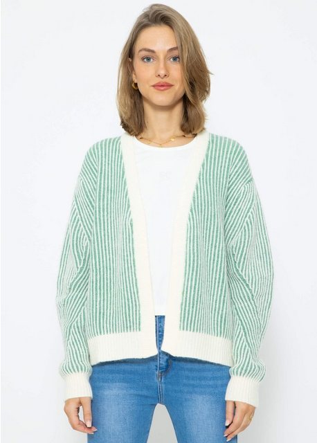 SASSYCLASSY Cardigan Oversize 2-farbig gerippter Cardigan günstig online kaufen