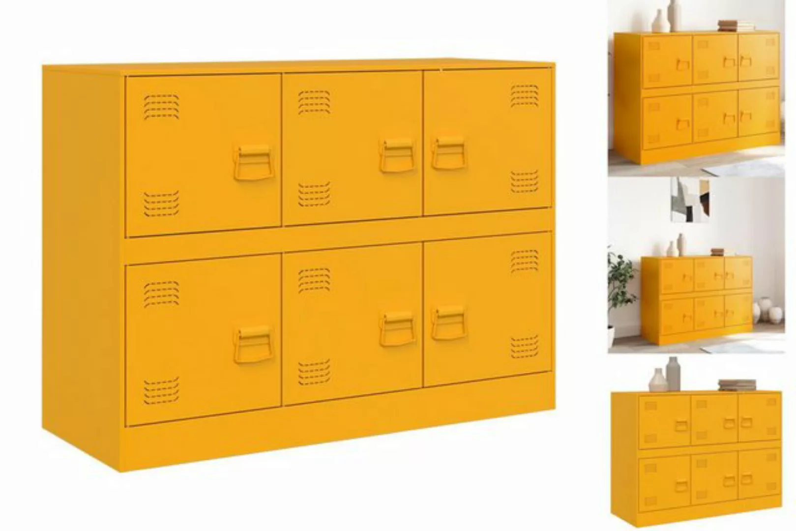 vidaXL Mehrzweckschrank Sideboard Senfgelb 99x39x73 cm Stahl günstig online kaufen