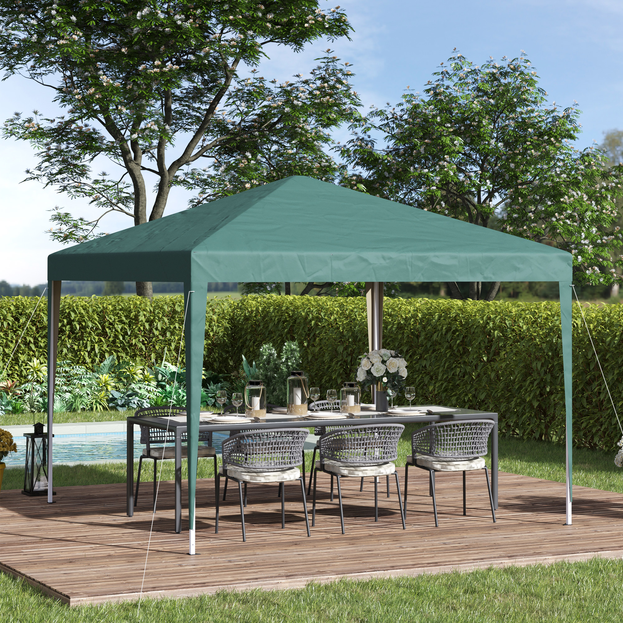 Outsunny Pavillon 2,95x2,95m Pop-Up Faltpavillon UV-Schutz faltbar Stahl Ox günstig online kaufen