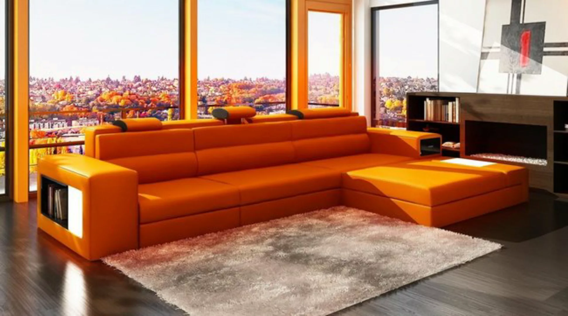 JVmoebel Ecksofa Ecksofa Ledersofa Wohnlandschaft L Form Sofa Couch Polster günstig online kaufen