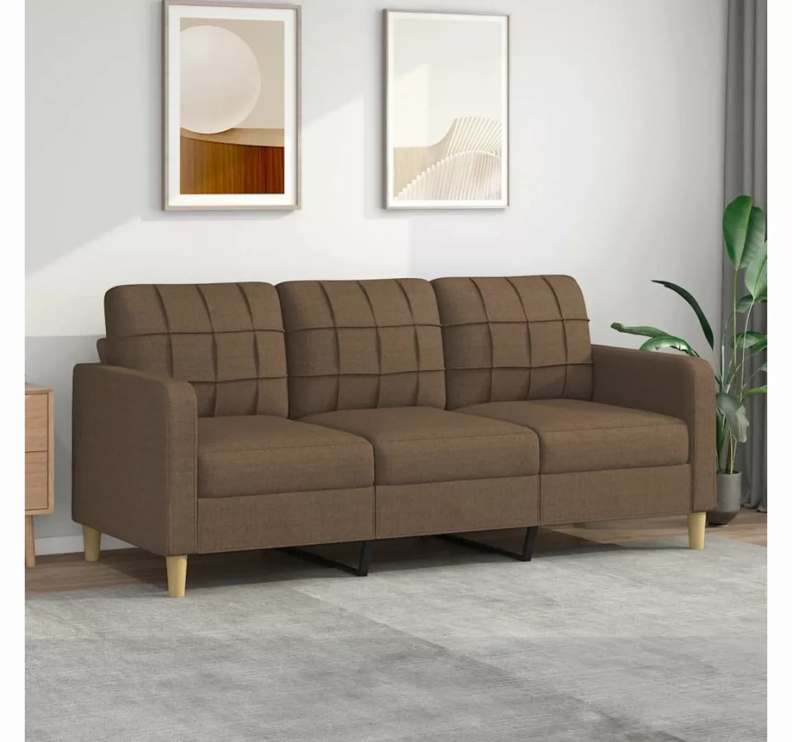 vidaXL Sofa 3-Sitzer-Sofa Couch Braun 180 cm Stoff günstig online kaufen