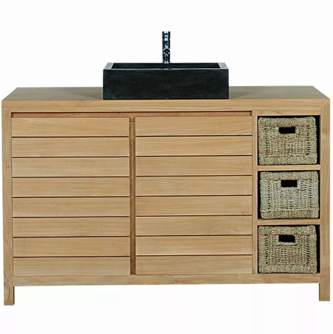 Badmöbel Set Lomma Teak Massivholz günstig online kaufen