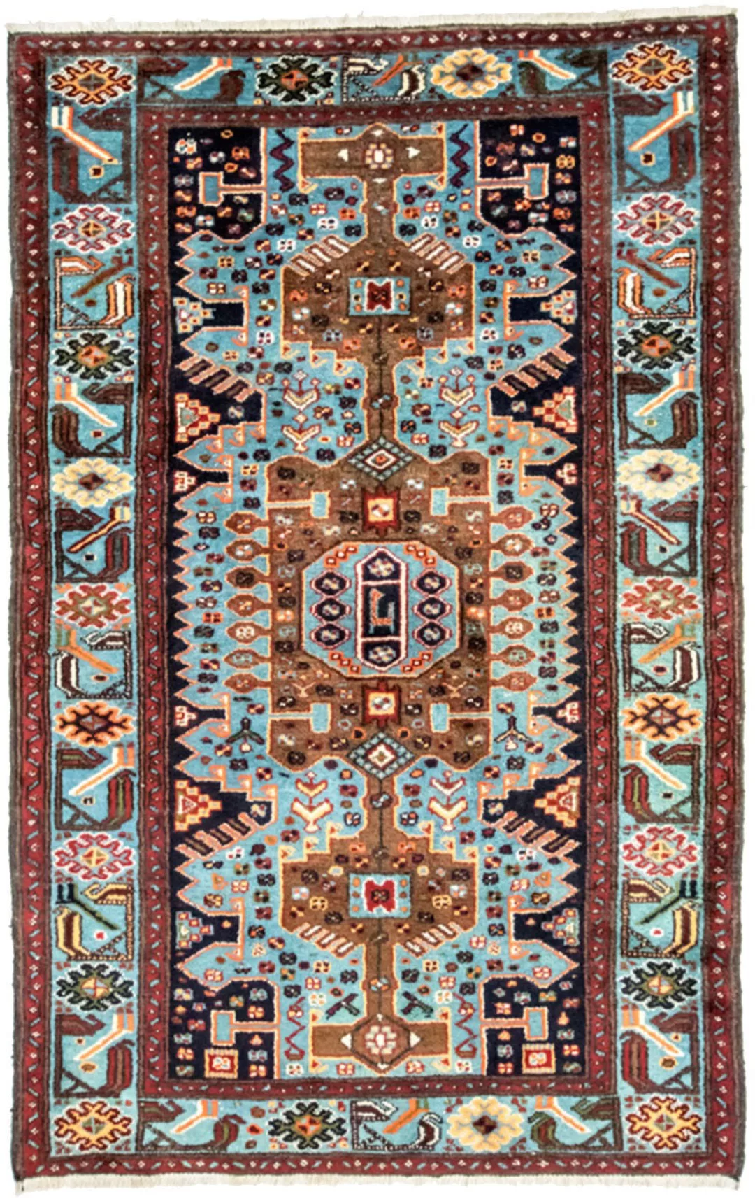 morgenland Wollteppich »Nahavand Teppich handgeknüpft blau«, rechteckig günstig online kaufen