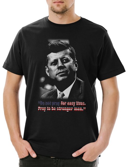 Urban Backwoods Print-Shirt JFK Pray For Easy Lives Herren T-Shirt John USA günstig online kaufen