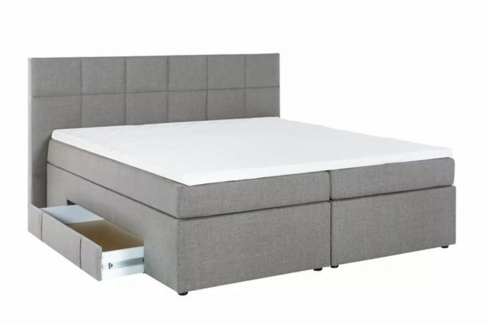 Möbelfreude Boxspringbett Boxspringbett Andybur Hellgrau 140x200 cm H2, Hel günstig online kaufen