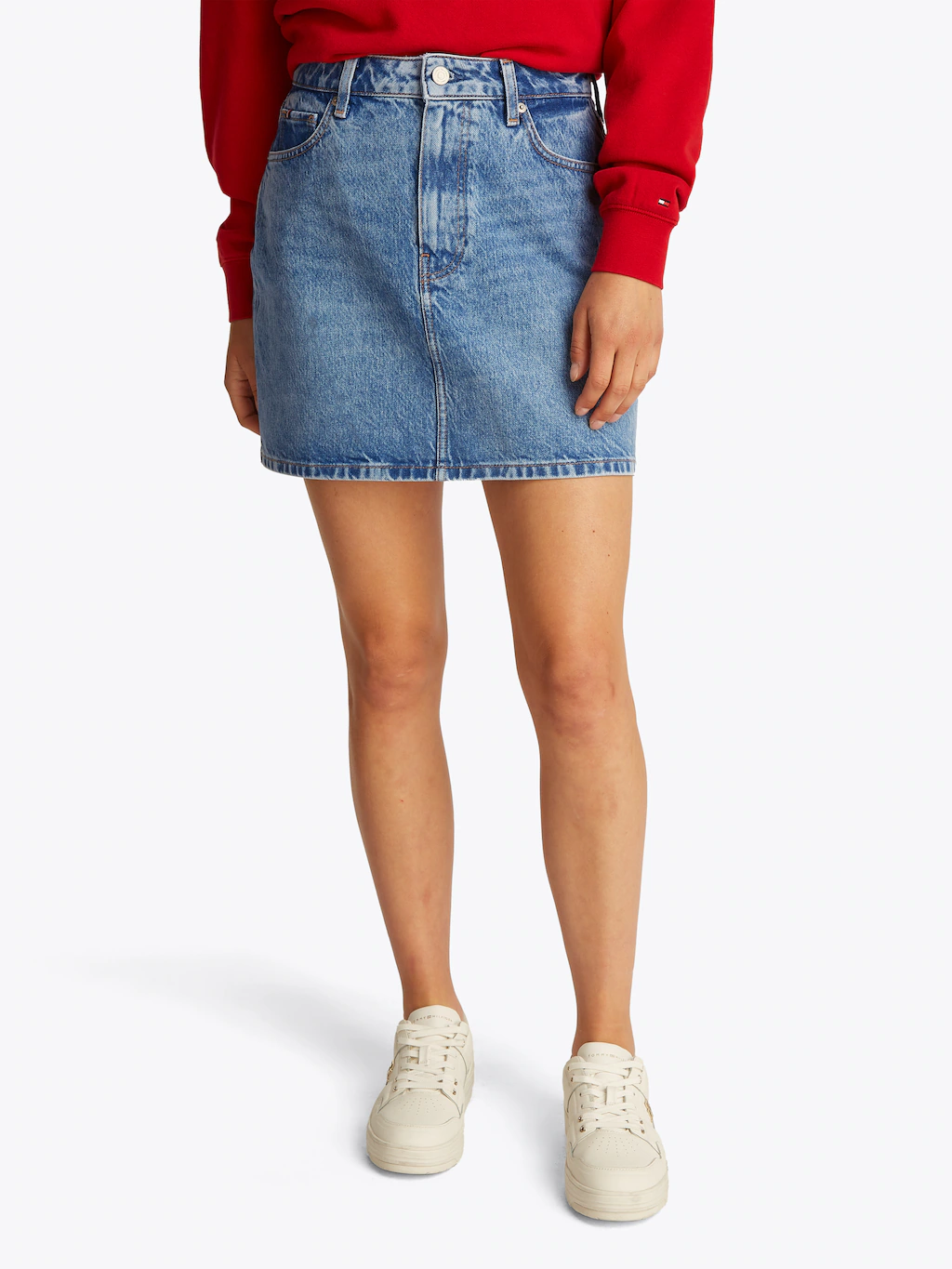 Tommy Hilfiger Jeansrock "DNM MINI SKIRT HW ALI", in Mini-Länge, in blauer günstig online kaufen