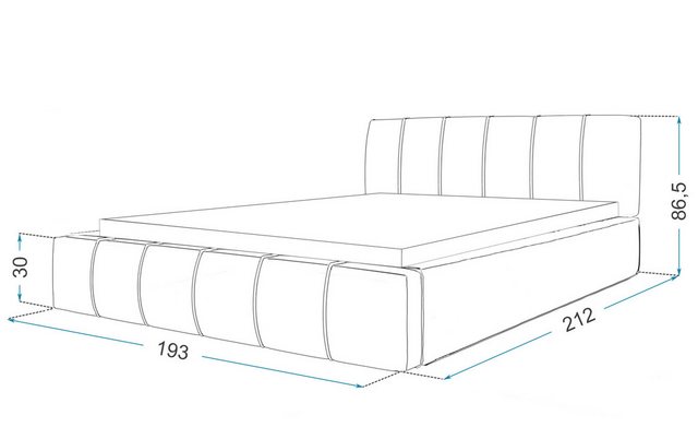 FDM Polsterbett Bettrahmen Bettgestell 90x200, 120x200, 140x200, 160x200, 1 günstig online kaufen