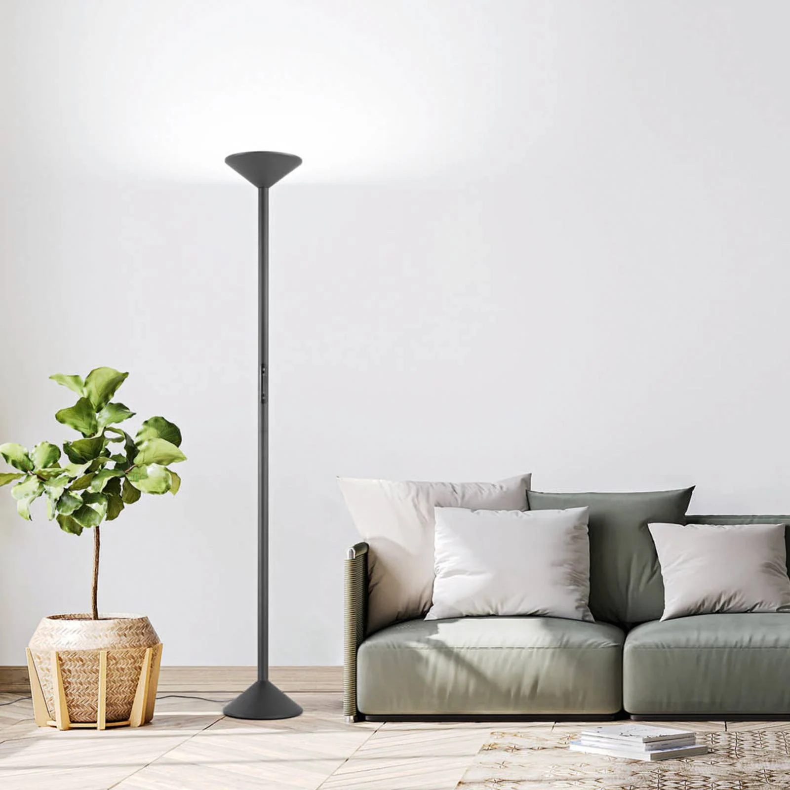LED-Stehleuchte Tratto, anthrazit, Metall, CCT, dimmbar günstig online kaufen