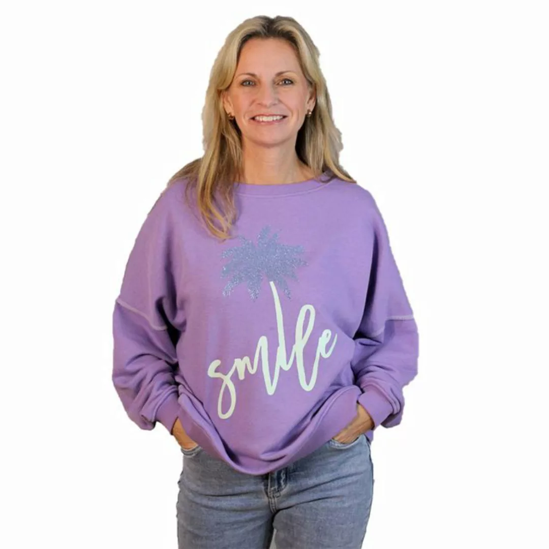 Miss Goodlife Sweatshirt Miss Goodlife MG11458 Sweatshirt Palme Violett günstig online kaufen