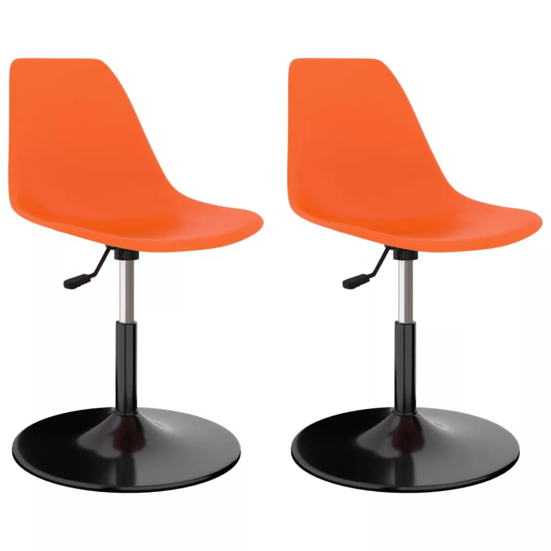 Drehbare Esszimmerstühle 2 Stk. Orange Pp günstig online kaufen