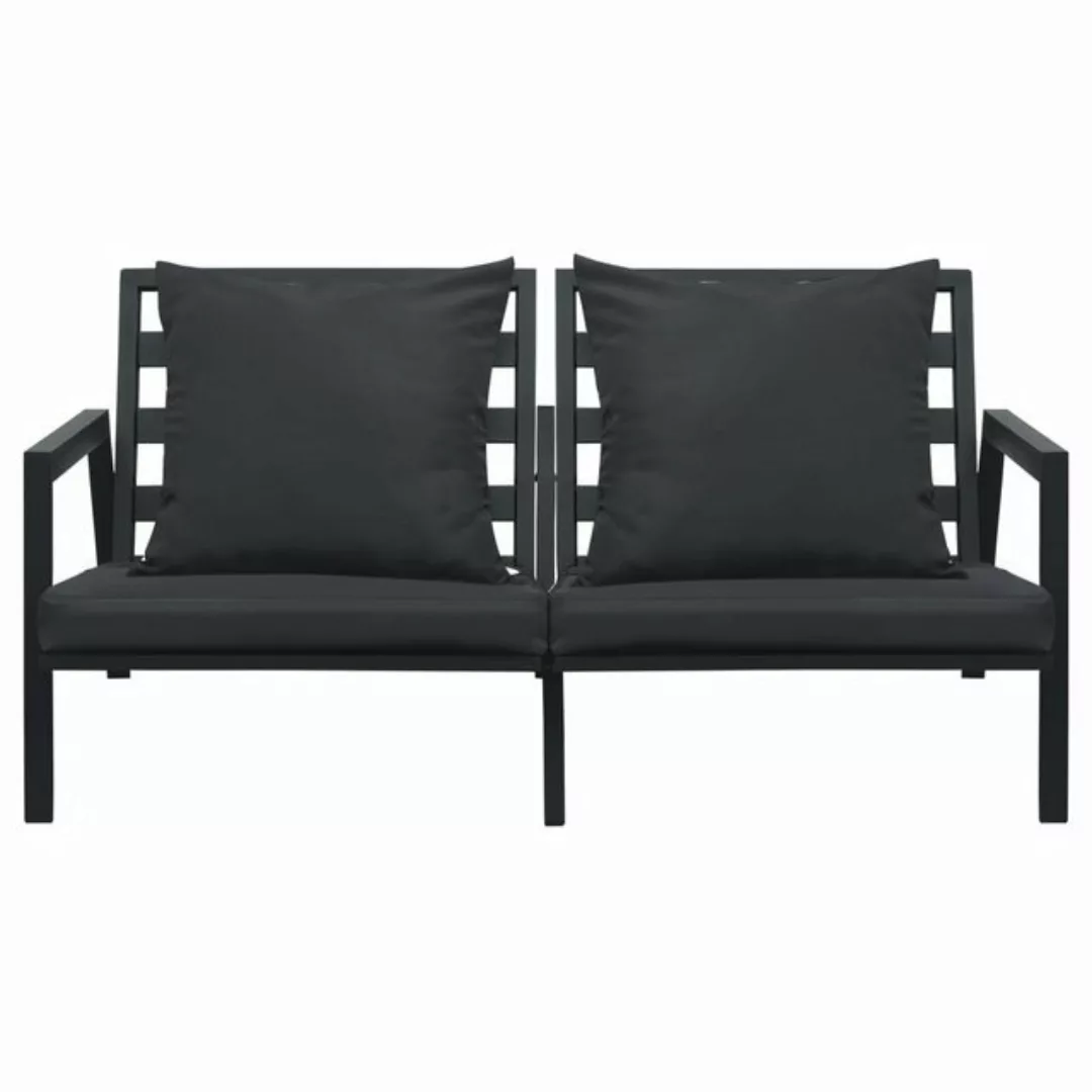 2-sitzer-gartensofa Mit Auflagen Dunkelgrau Aluminium günstig online kaufen