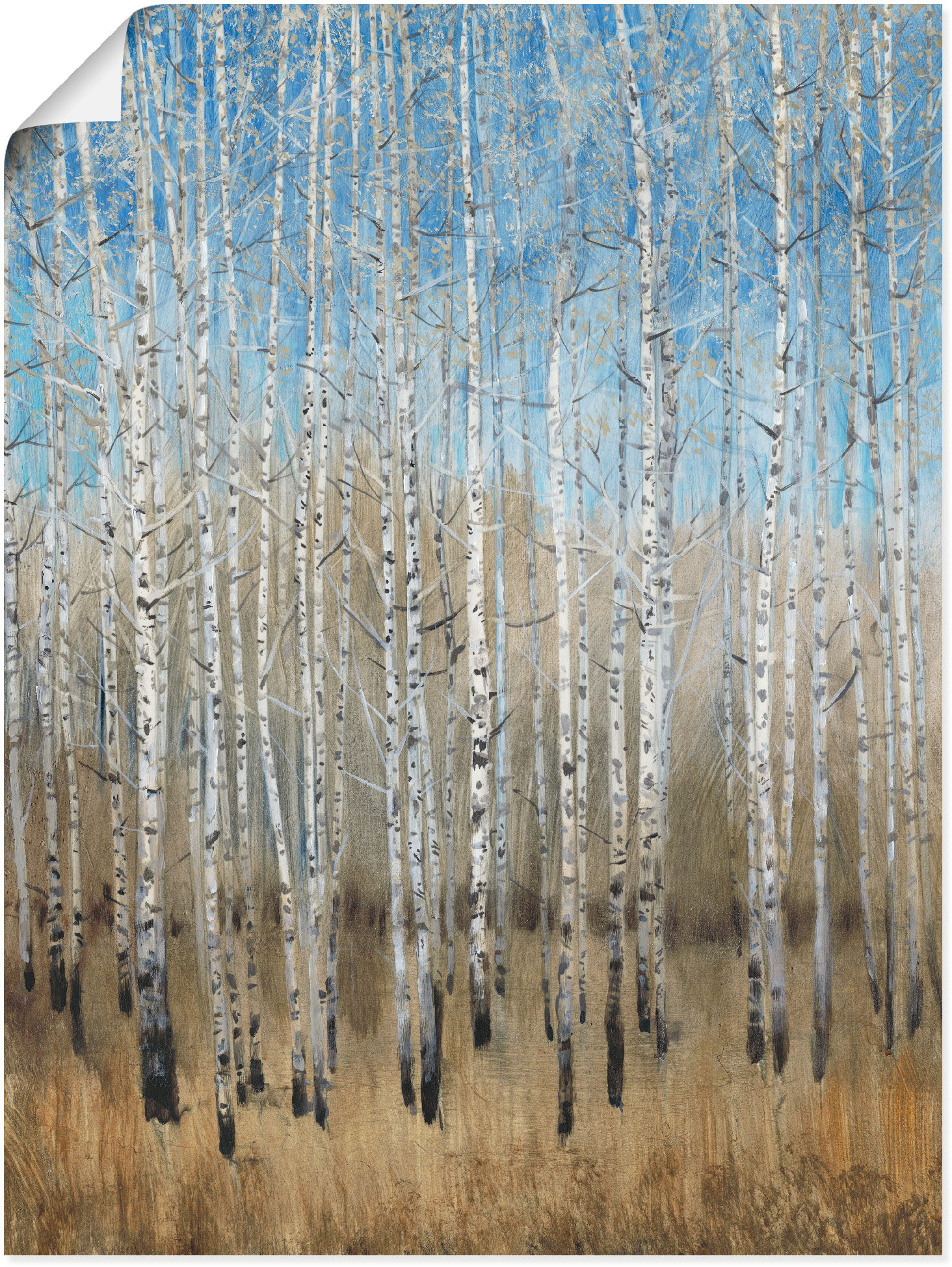 Artland Wandbild "Staubige blaue Birken II", Wald, (1 St.), als Leinwandbil günstig online kaufen