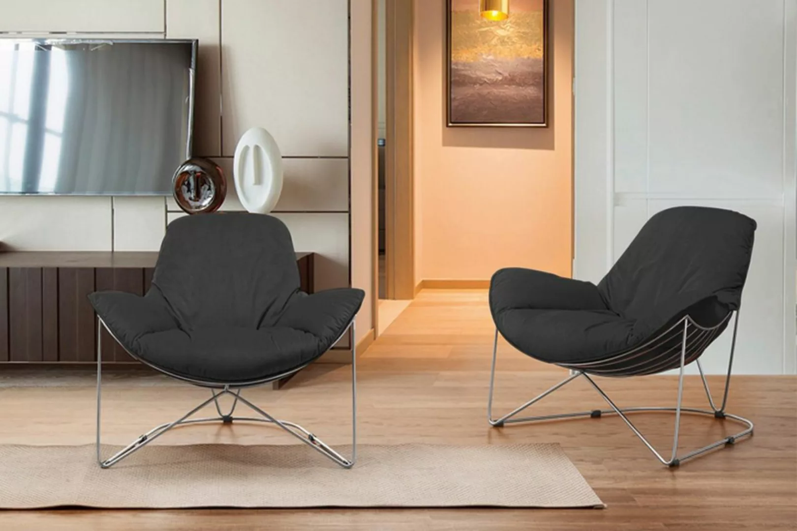 KAWOLA Sessel OSCA Loungesessel Relax-Sessel Stoff schwarz (B/H/T) 80x72x90 günstig online kaufen