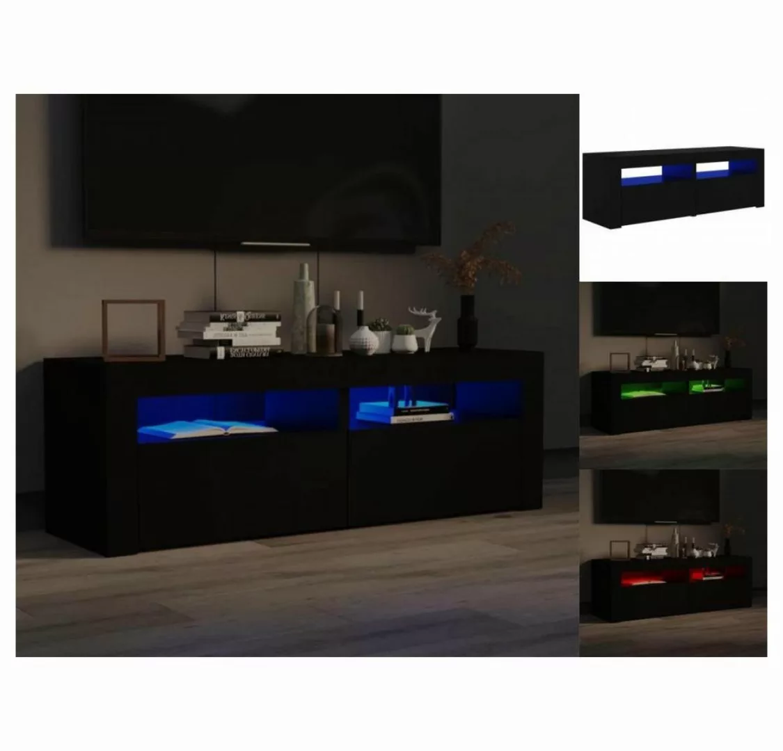 vidaXL TV-Schrank TV-Schrank mit LED-Leuchten Schwarz 120x35x40 cm Lowboard günstig online kaufen