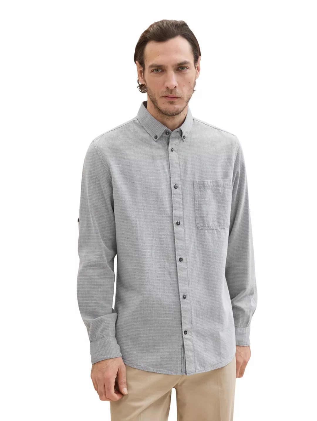 TOM TAILOR Langarmhemd, mit Knopfleiste günstig online kaufen