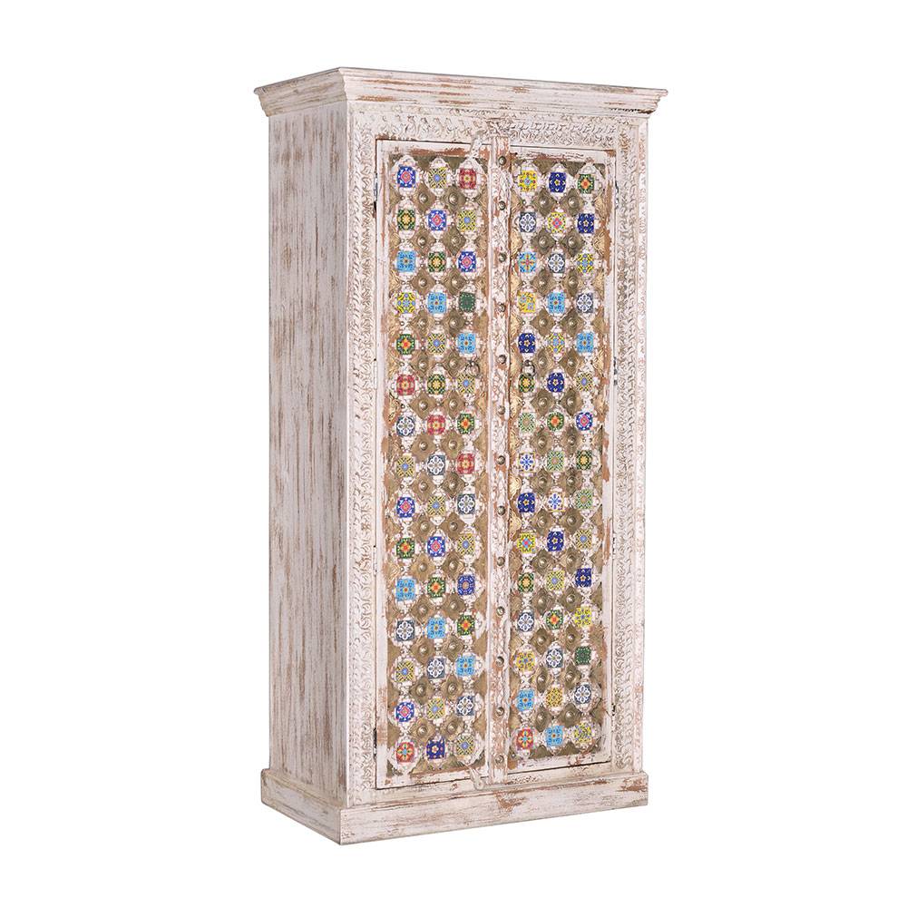 Holzschrank Massivholzschrank im Shabby Chic Stil mit Massivholz Türen günstig online kaufen