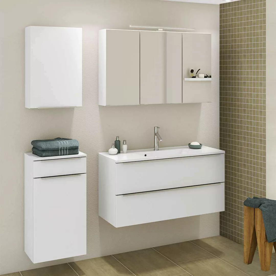 Design Möbel Set für Badezimmer Weiß (vierteilig) günstig online kaufen