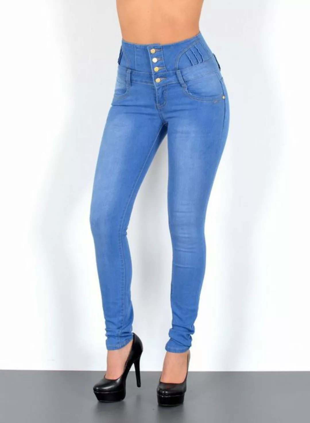 ESRA Skinny-fit-Jeans J22 Damen Skinny Jeans, Damen High Waist Jeanshose, D günstig online kaufen