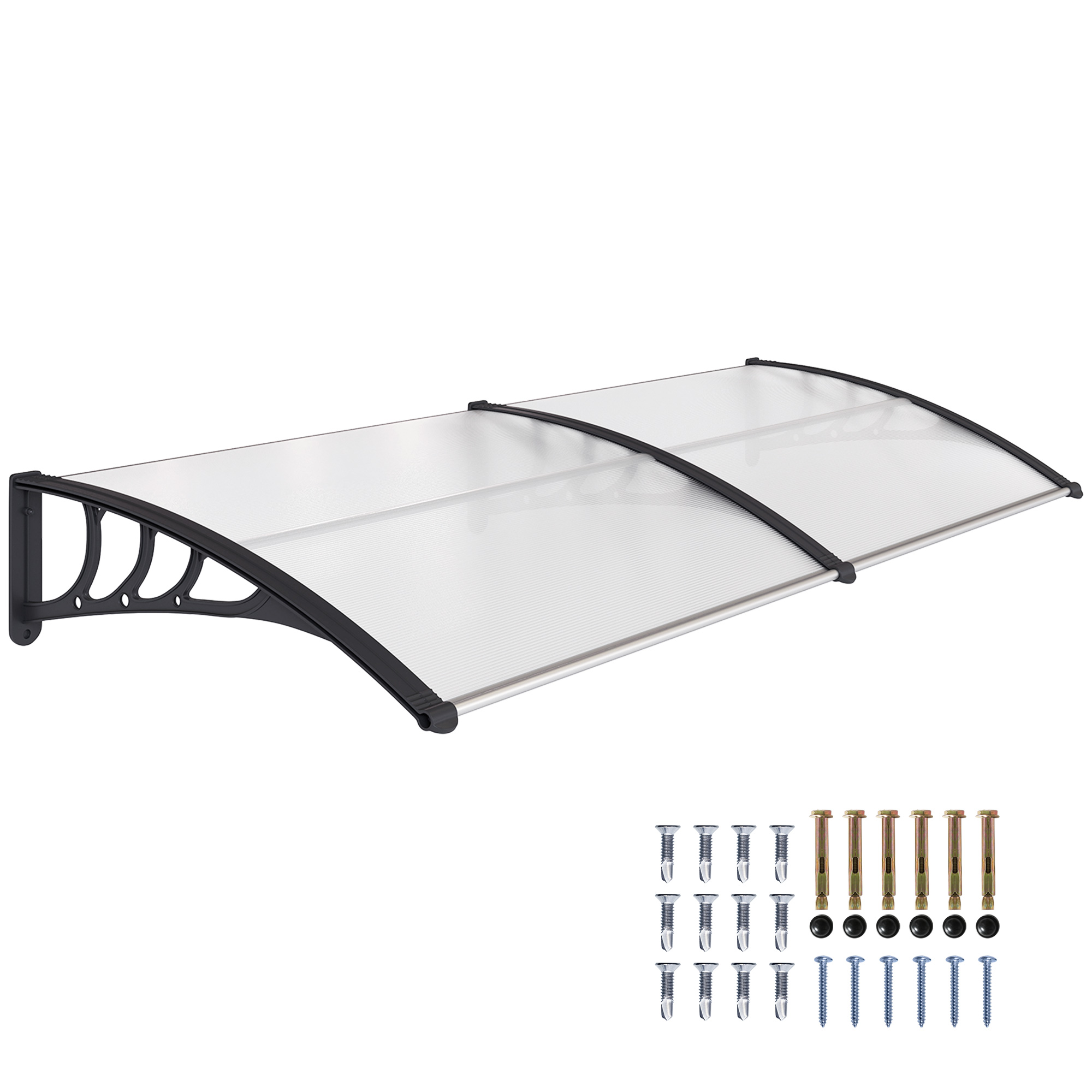 Outsunny Pultvordach Vordach für Haustür 75x195x23 cm Überdachung aus 5mm P günstig online kaufen