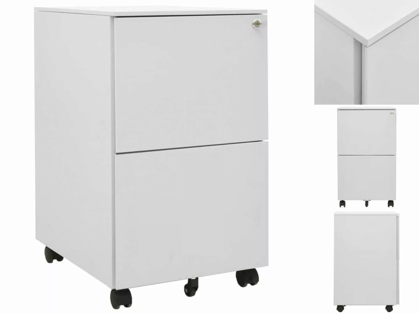 vidaXL Aktenschrank Aktenschrank mit Rollen Hellgrau 39x45x67 cm Stahl günstig online kaufen