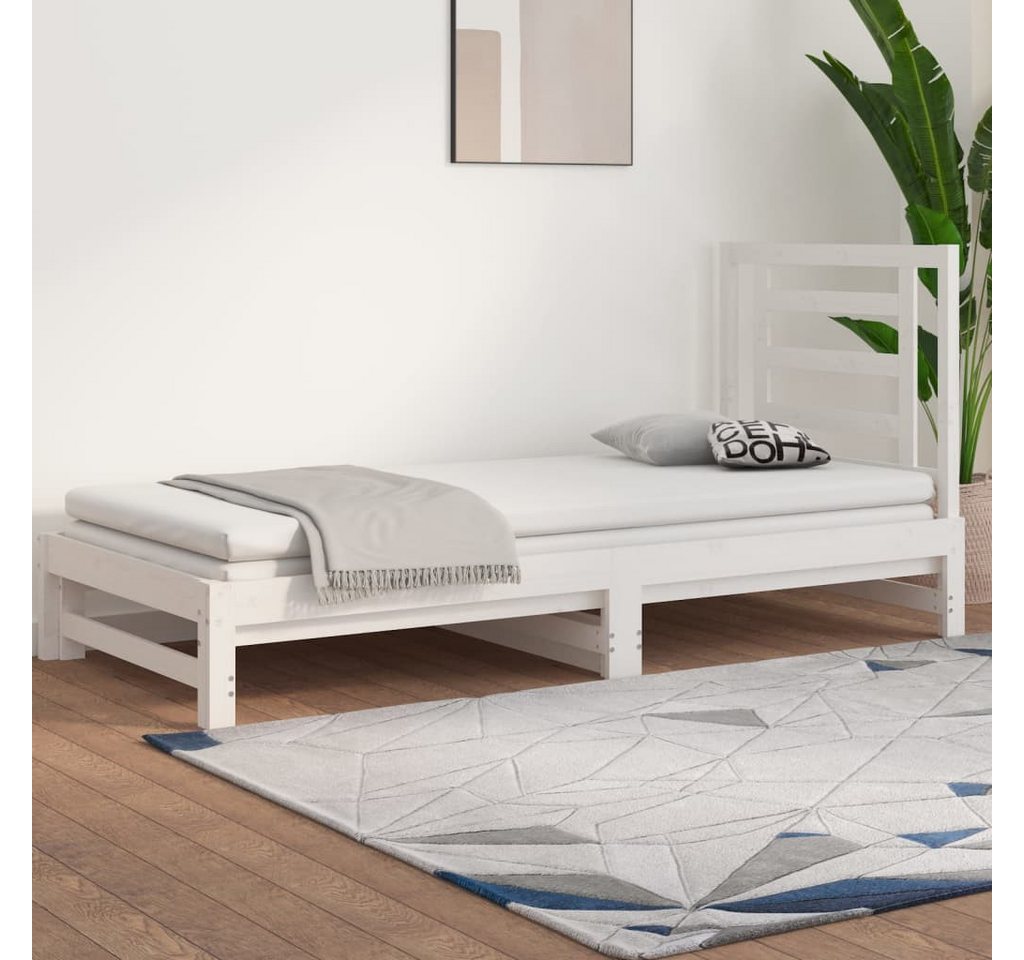 vidaXL Gästebett Gästebett Tagesbett Ausziehbar Weiß 2x90x190 cm Massivholz günstig online kaufen