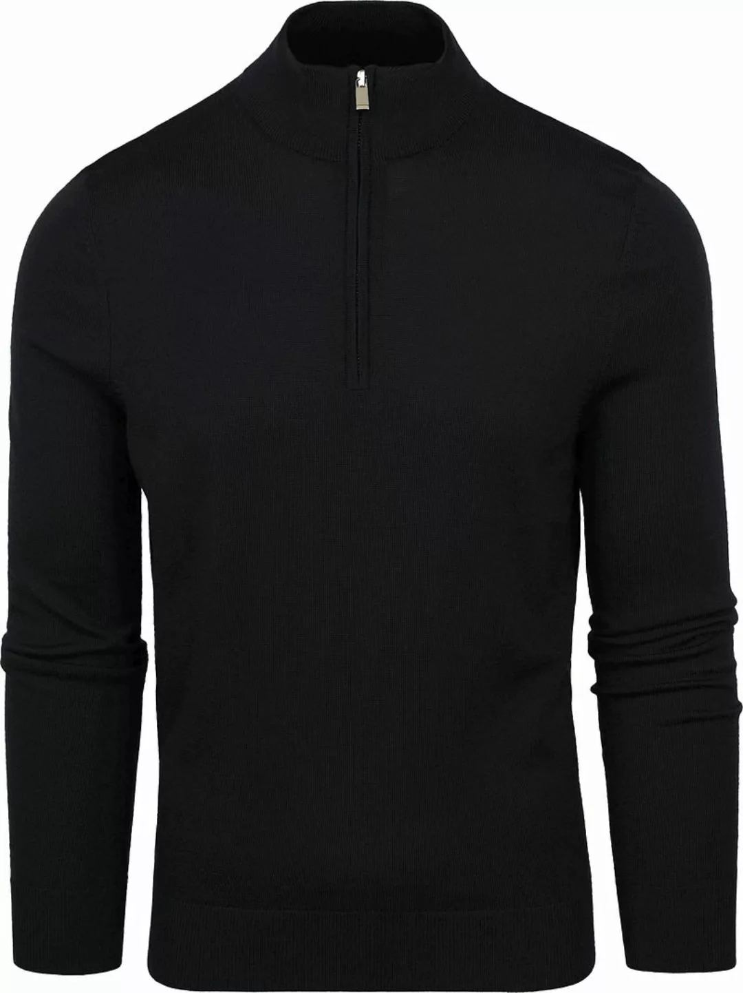 Suitable Merino Half Zip Pullover Schwarz - Größe L günstig online kaufen