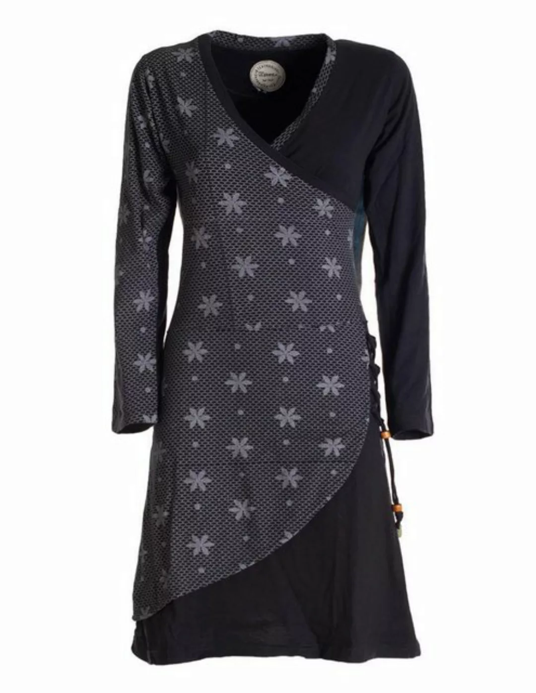 Vishes Jerseykleid Langarm Damen Jerseykleid aus Baumwolle mit Bändern und günstig online kaufen