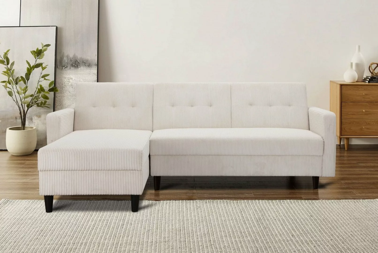 Dorel Home Ecksofa Hartford II, mit Bettfunktion und Stauraum, Recamiere be günstig online kaufen