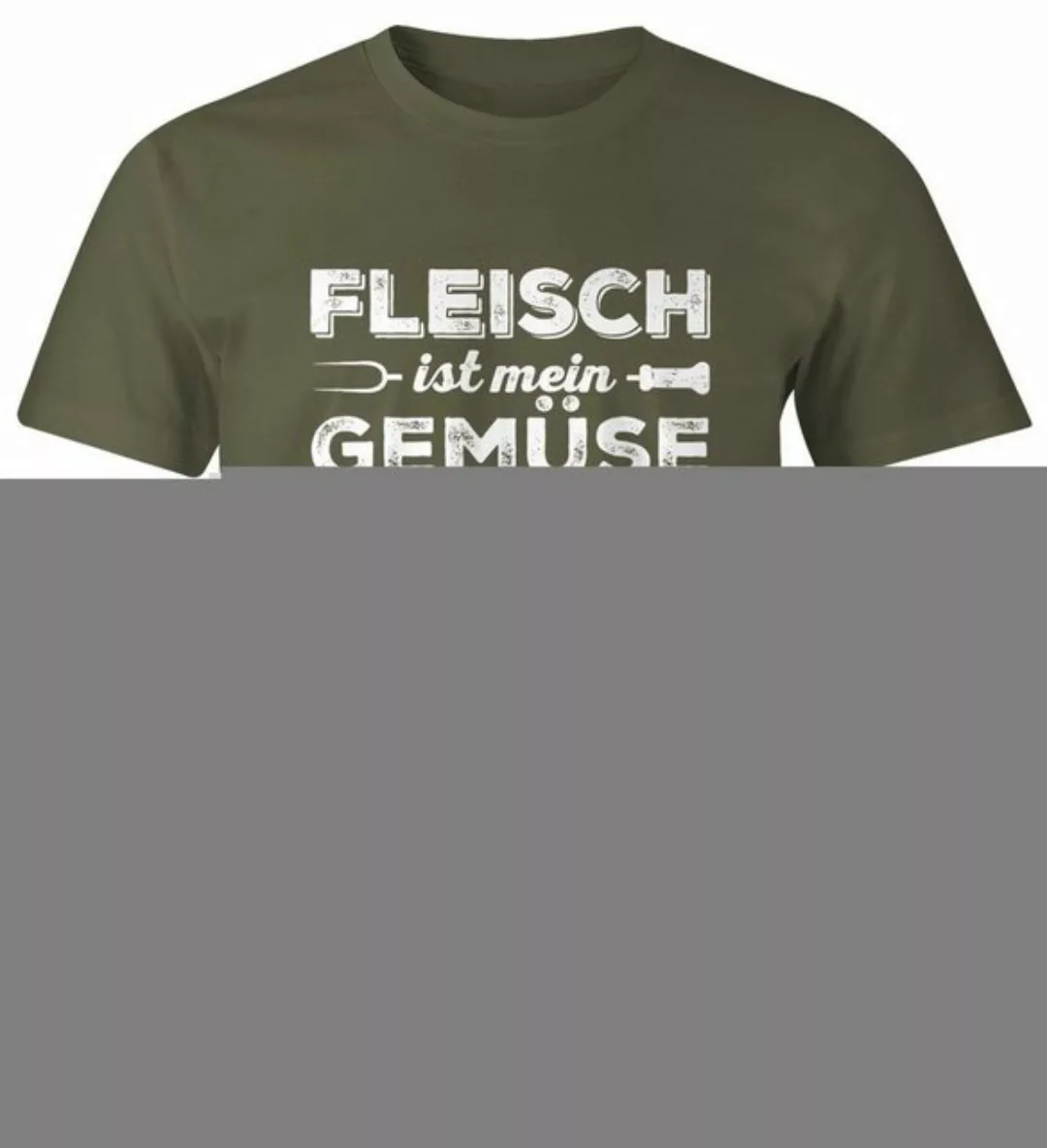 MoonWorks Print-Shirt Herren T-Shirt Fleisch ist mein Gemüse Fun-Shirt Barb günstig online kaufen