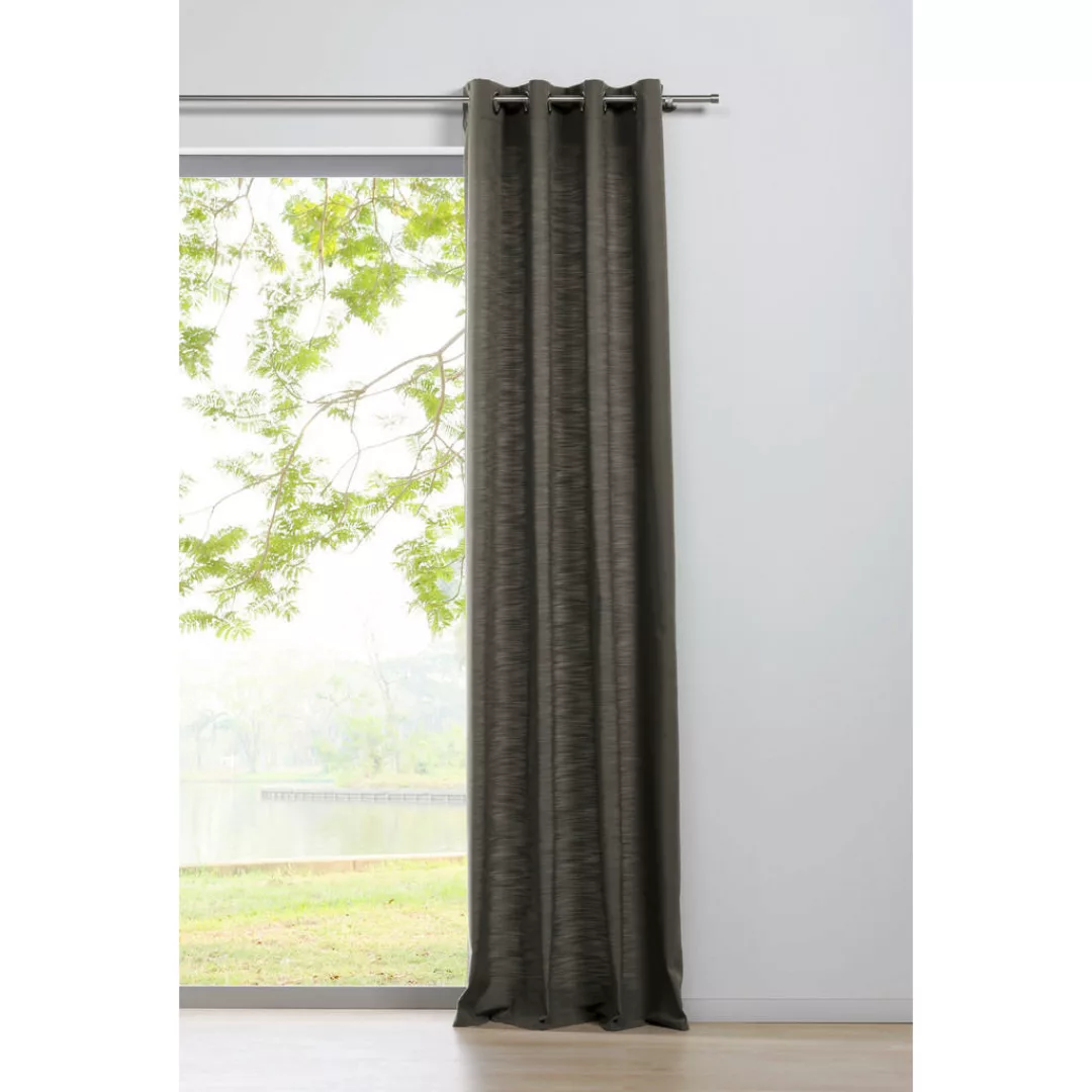 Ösenvorhang 2er Pack Balance taupe B/L: ca. 135x300 cm günstig online kaufen