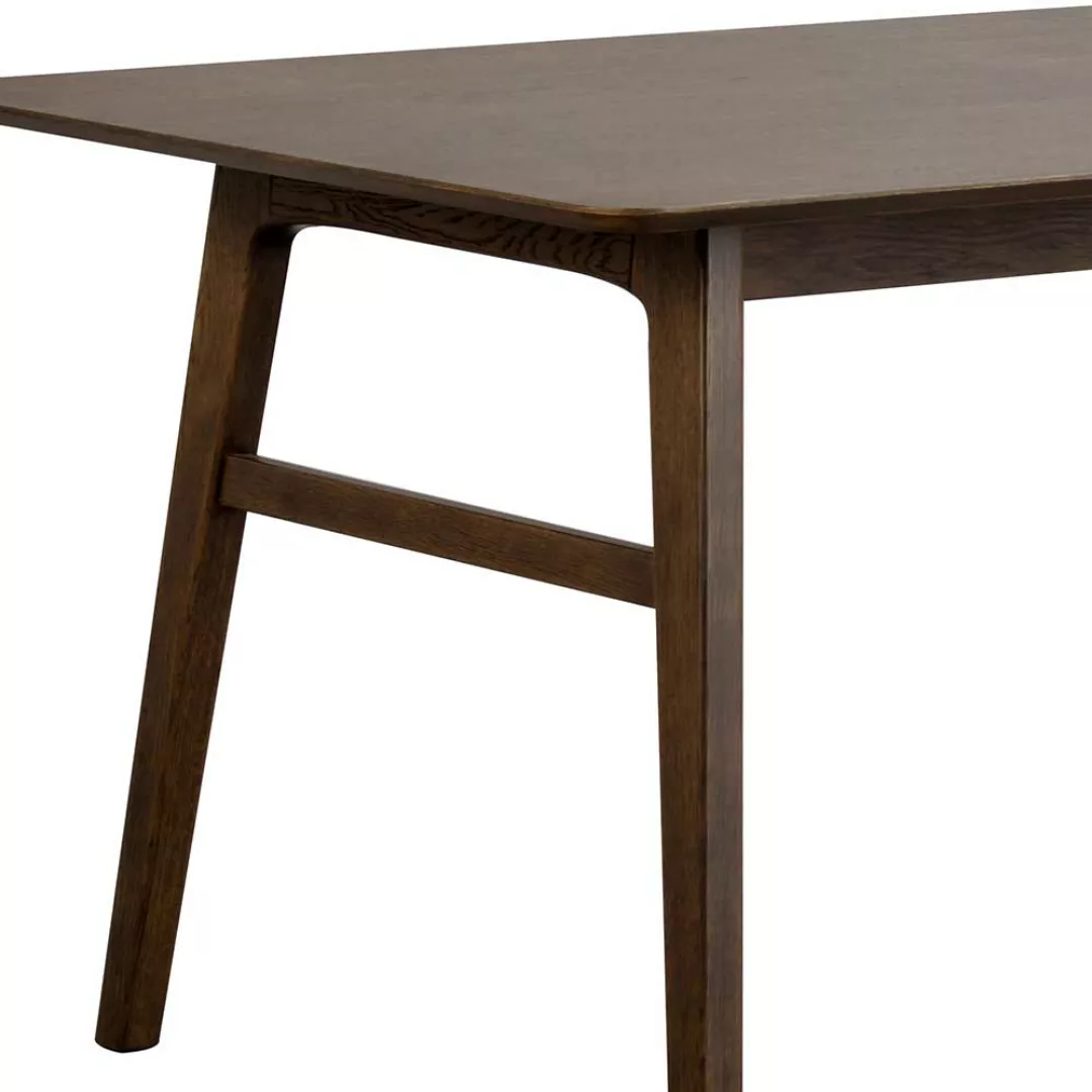 Tisch Esszimmer in Eiche dunkel rechteckiger Tischplatte günstig online kaufen